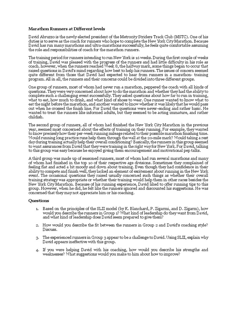 Case Paper 2 Situational PDF Running Marathon