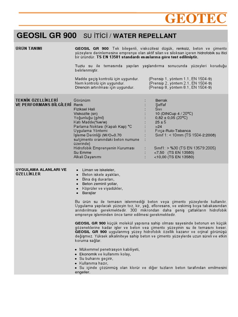 1-TDS For GEOSIL GR 900 | PDF