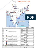 Map of Indian Refineries and Their Capacities