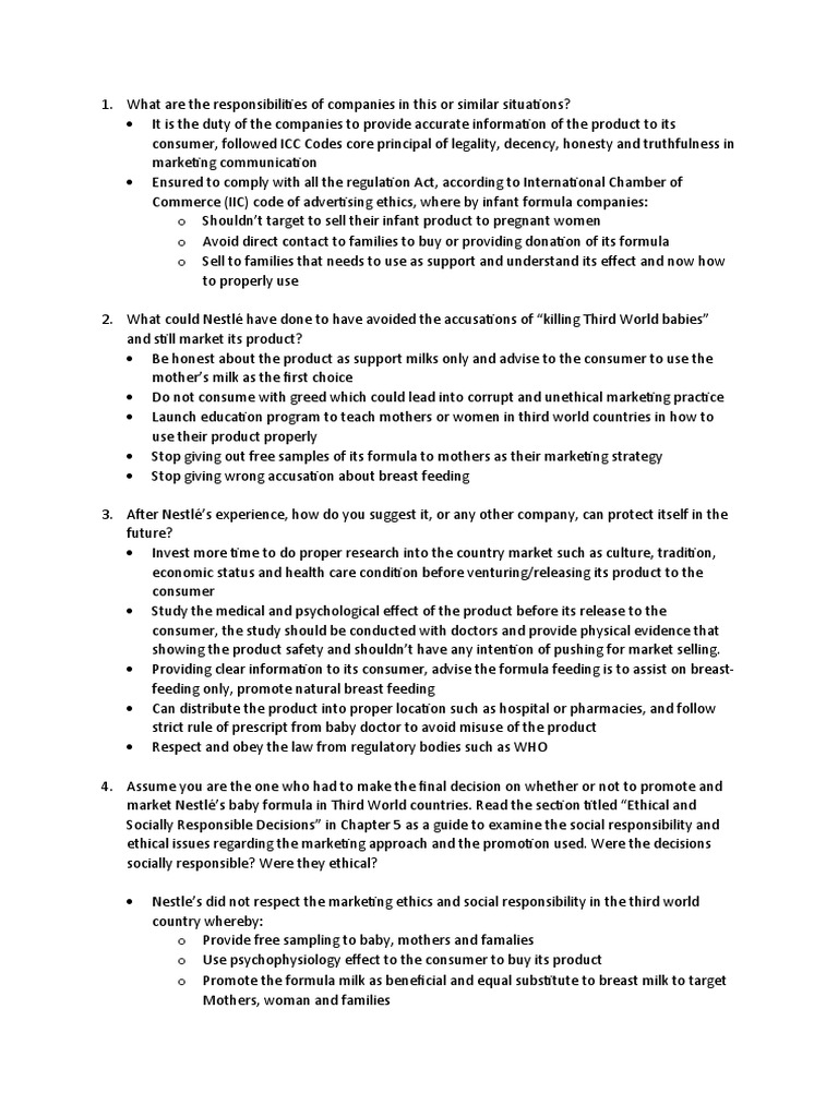 MIGA - Week 2 Assignment Nestle's | PDF | Breast Milk | Infant Formula