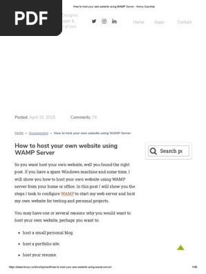 How to Host Your Own Web Server Pdf  