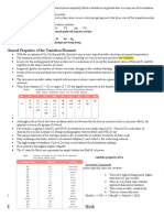 Transition elements properties and characteristics