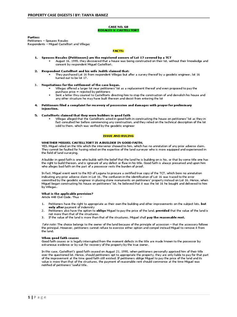 Property Digests | PDF | Lease | Concurrent Estate