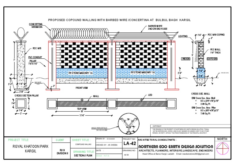 COMPOUND WALL-Model | PDF | Real Estate Law | Civil Engineering