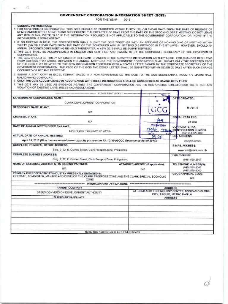 2015 Government Corporation Info Sheet | PDF | Equity (Finance ...