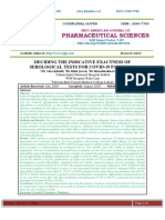 Pharmaceutical Sciences: Deciding The Indicative Exactness of Serological Tests For Covid-19 Pandemic