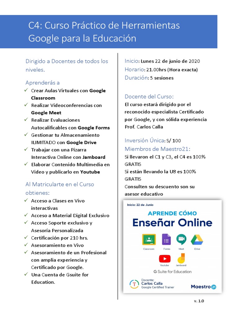 Curso Google Educación para Docentes | PDF | Facebook | Youtube
