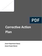 Corrective Action Plan: (Insert Department Name) (Insert Project Name)