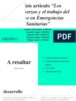 Análisis Artículo "Los Sobreesfuerzos y El Trabajo Del Técnico en Emergencias Sanitarias"