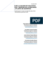 Evaluación de La Calidad de Agua en El Río Tuta Antes y Despues de La Descarga de La Planta de Sacrificio Final