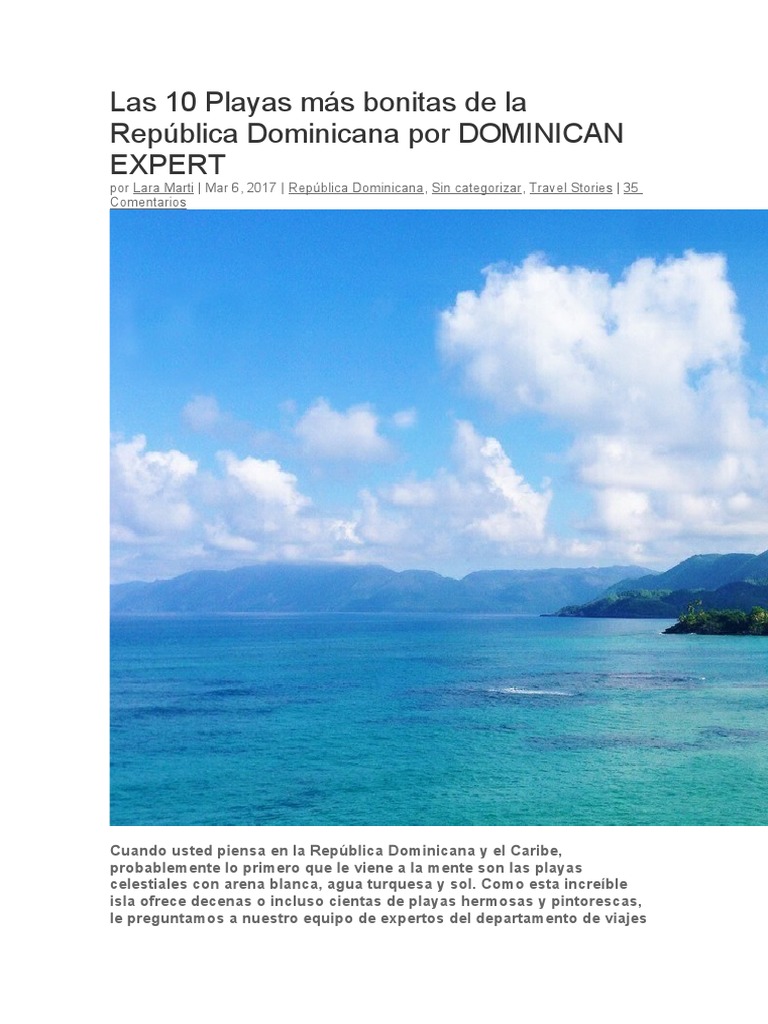 Las 10 playas más hermosas de RD | PDF | República Dominicana | Naturaleza