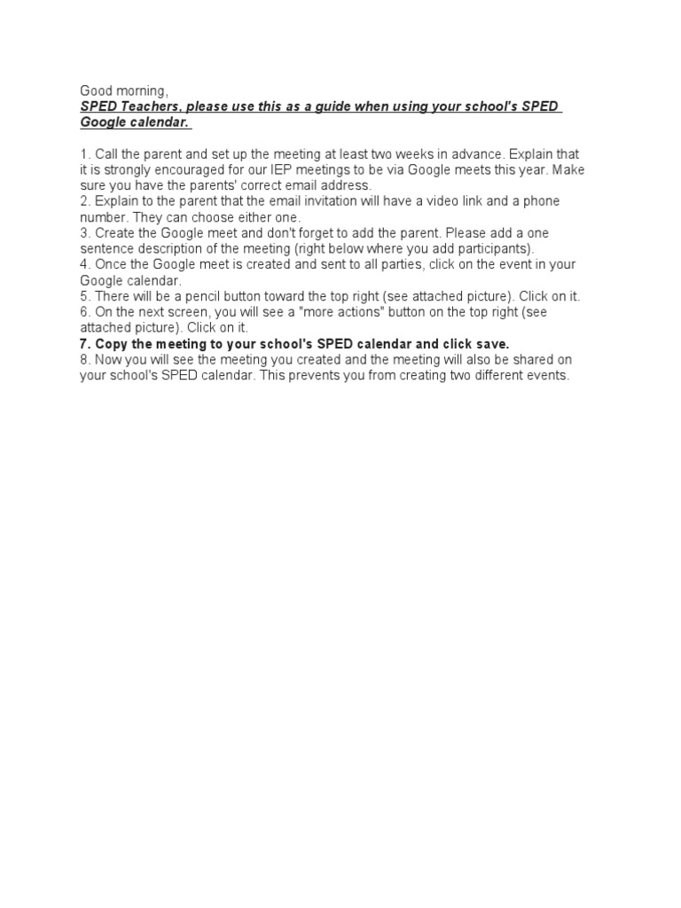 SPED Teachers, Please Use This As A Guide When Using Your School's SPED ...