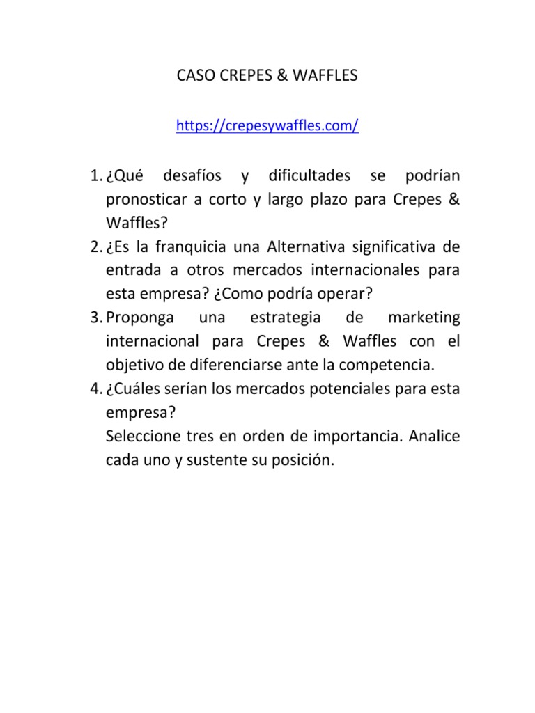 Caso Crepes Waffles PDF PDF