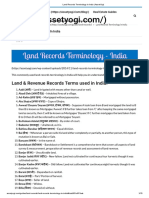 Land & Revenue Records Terms Used in India