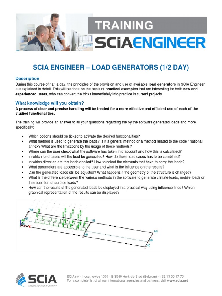 SCIA Engineer Load Generators Course | PDF | Software | Computing