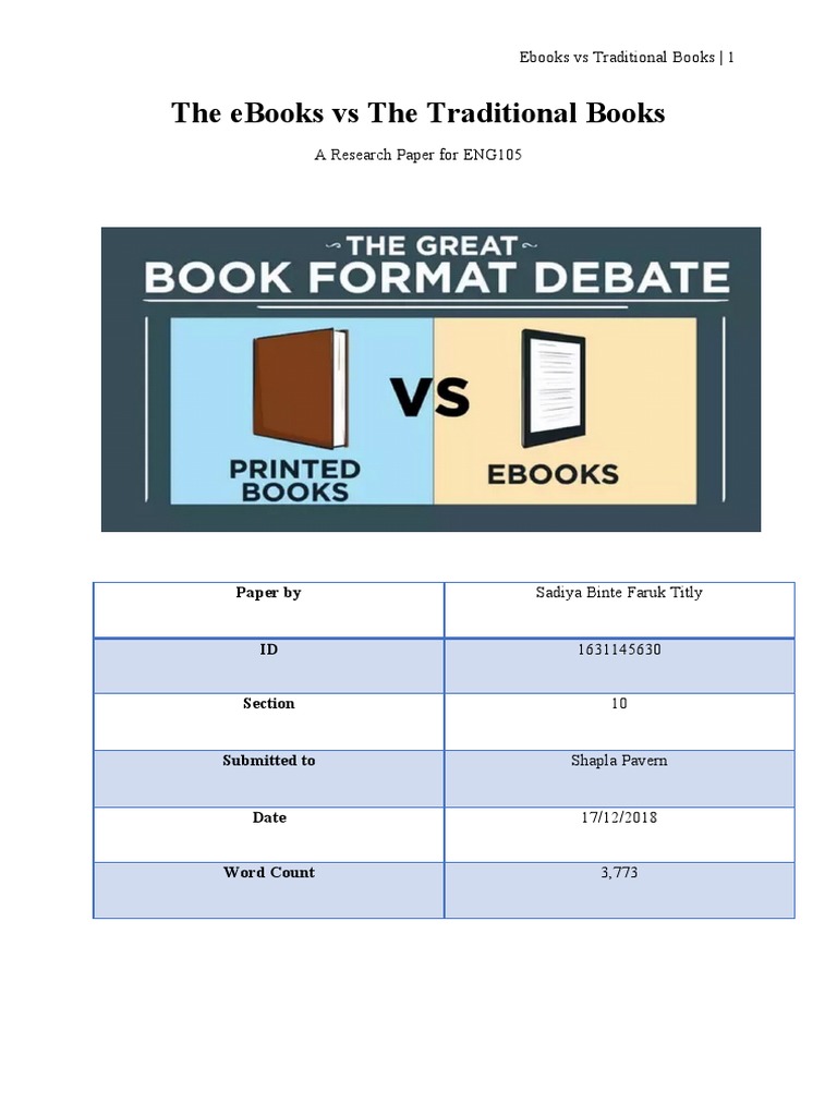 Ebooks vs Traditional Books Debate | PDF | E Books | Books