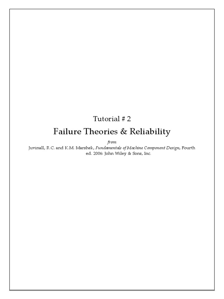 Failure Theories and Reliability Tutorial | PDF | Strength Of Materials ...