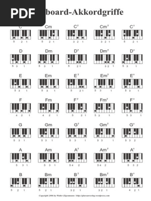Keyboard Akkorde Griffe Chords Piano Tabelle Pdf