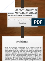 Creación de Un Software para La Tramitación DE Licencias DE Funcionamiento en El Área de Turismo Del Gobierno Autónomo Departamental de Cochabamba