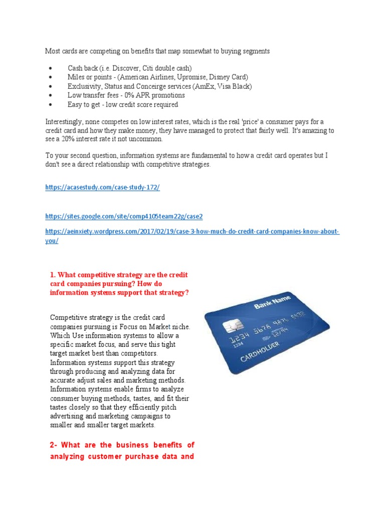 Credit Card Companies Strategy | PDF
