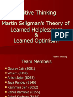 Positive Thinking Martin Seligman's Theory of Learned Helplessness & Learned Optimisim