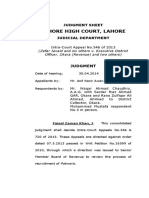 Lahore High Court, Lahore: Judgment Sheet