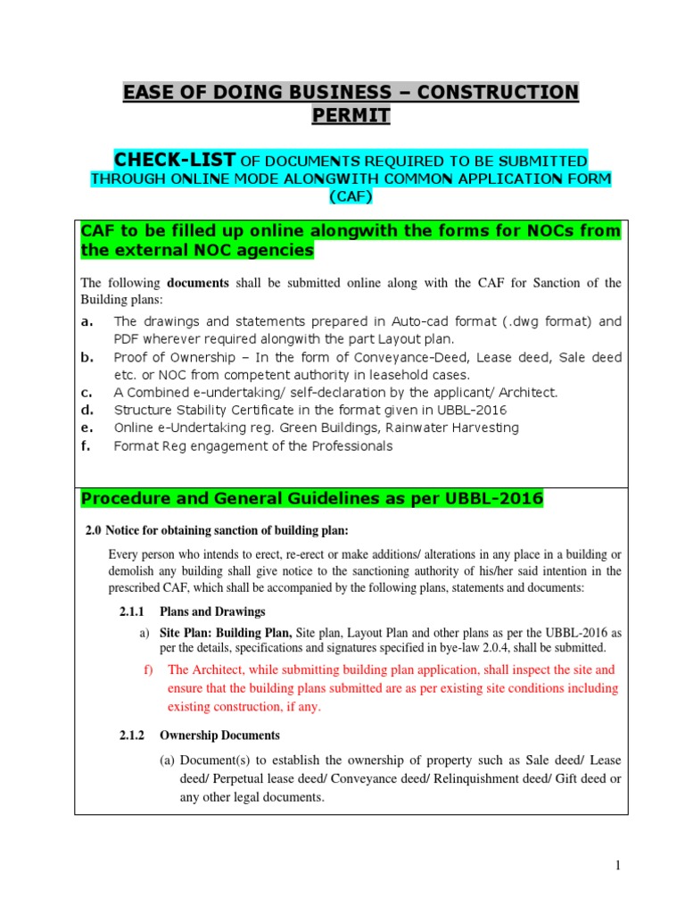 Building Permit Application Checklist | PDF | Business