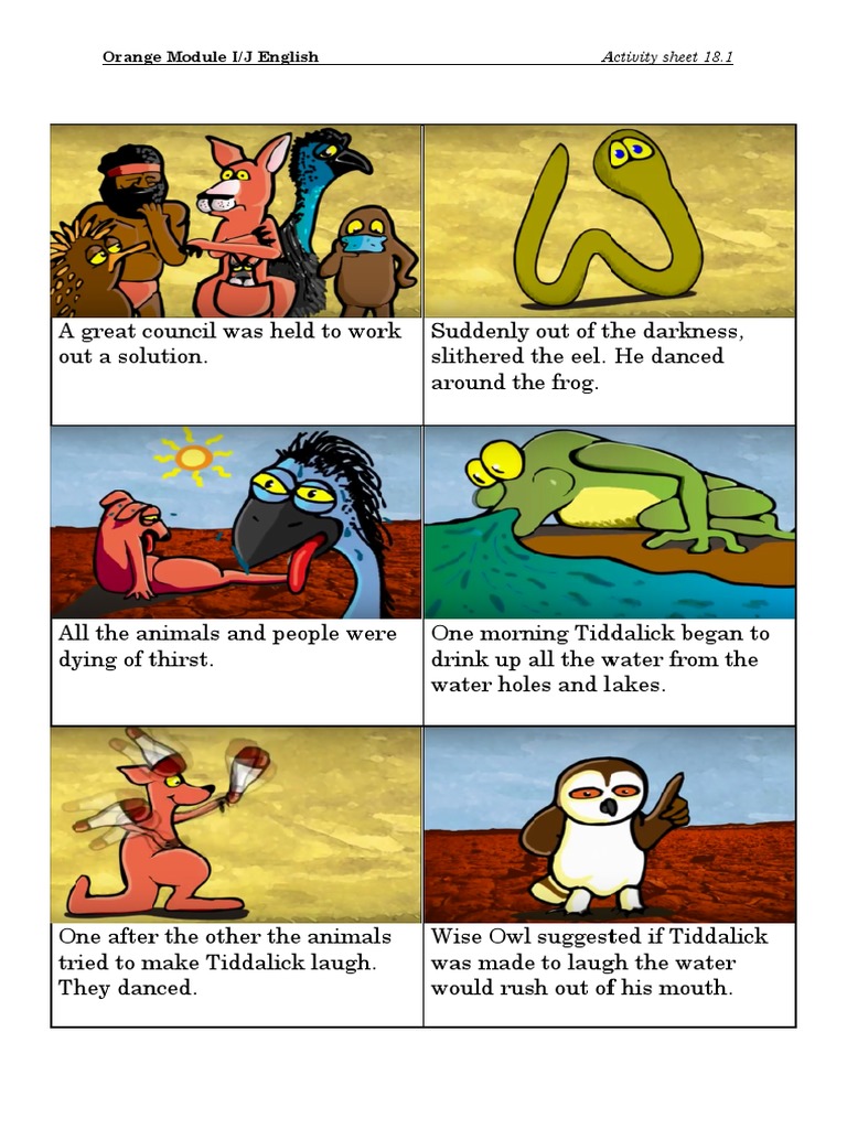 Tiddalick The Frog Activity Sheet
