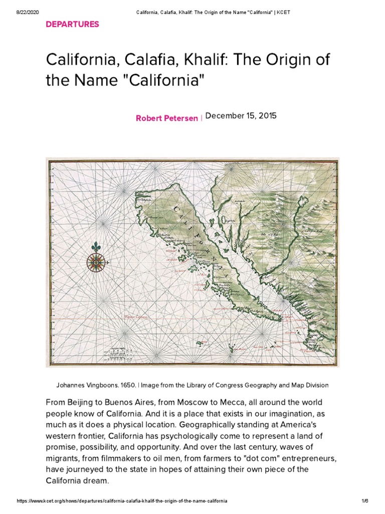 California, Calafia, Khalif - The Origin of The Name - California ...