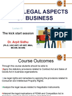 Bsl605:Legal Aspects of Business: Dr. Arpit Sidhu