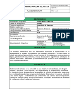 FORMATO PLAN DE ASIGNATURA Logica 2020-1 Corregido