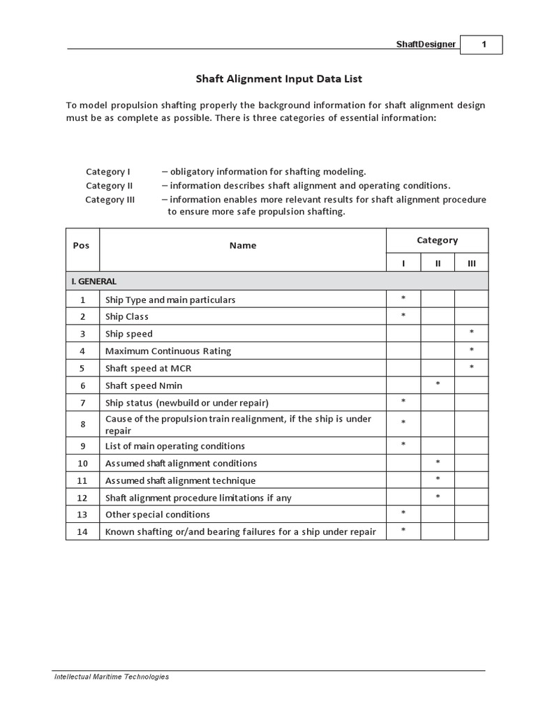 Shaft Alignment Data for Propulsion Systems | PDF | Propeller ...