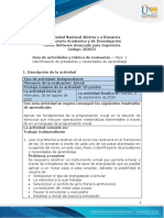 Guía de Actividades y Rúbrica de Evaluación - Presaberes - Paso 1 - Identificación de Presaberes y Necesidades de Aprendizaje