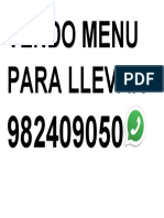 Vendo Menu para Llevar