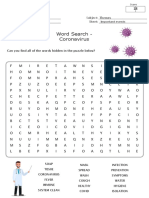 Word Search - Coronavirus: Name: Subject: Themes Date: Sheet: Important Events