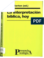 Barton John La Interpretacion Biblica Hoy Afr Presencia Teologica 113 PDF