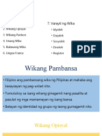 Wikang Pambansa, Wikang Opisyal, at Wikang Panturo