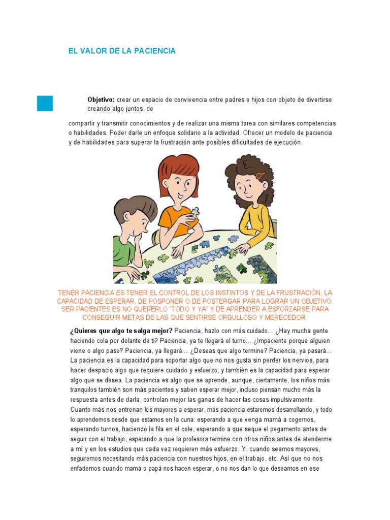 El Valor de La Paciencia | PDF