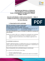 Guía de Actividades y Rúbrica de Evaluación - Unidad 3 - Reto 4 - Análisis de Técnicas e Instrumentos de Investigación Con Las Infancias
