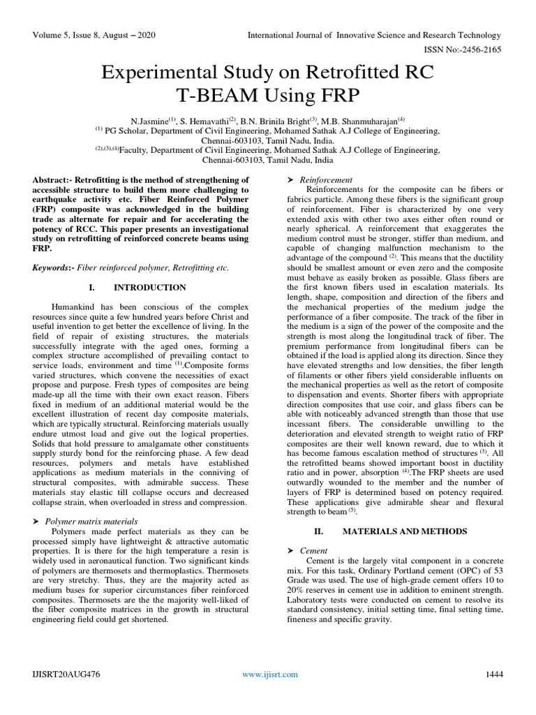 Retrofitting RC Beams with FRP | PDF | Composite Material | Fibre ...