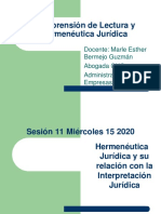 Hermeneutica y Relacion Con La Interpretacion Juridica