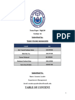 Table of Content: Submitted By-Team Young Managers