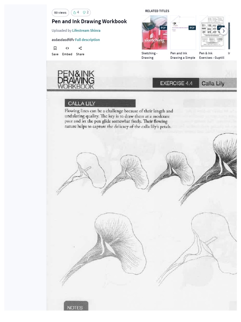 Pen and Ink Drawing Workbook Guide | PDF | Art Media | Office Work