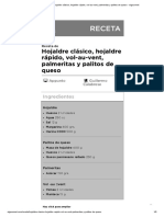 Receta de Hojaldre Clásico, Hojaldre Rápido, Vol-Au-Vent, Palmeritas y Palitos de Queso - Elgourmet PDF