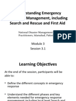 Understanding Emergency Response Management, Including Search and Rescue and First Aid