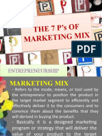 Entrep - Marketing Mix
