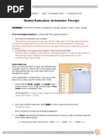 Student Exploration: Archimedes' Principle