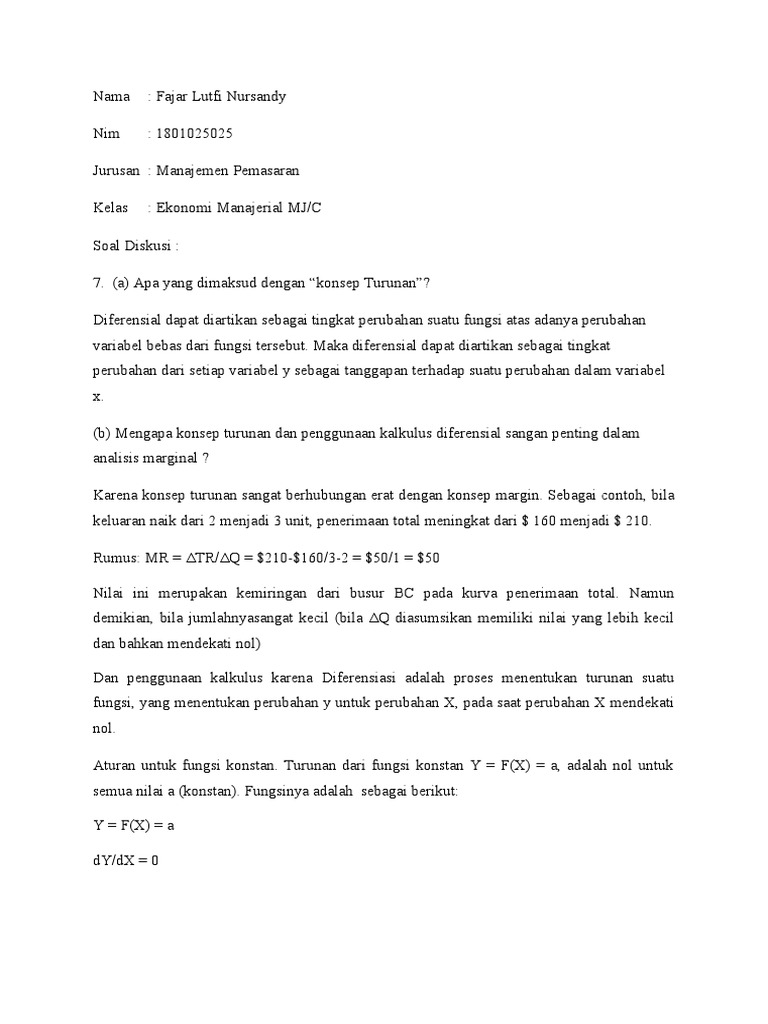 Ekonomi Manajerial Turunan