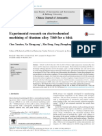 Experimental Research On Electrochemical Machining of Titanium Alloy Ti60 For A Blisk