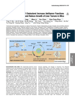 High Serum Levels of Cholesterol Increase Antitumor Functions of Nature Killer Cells and Reduce Growth of Liver Tumors in Mice